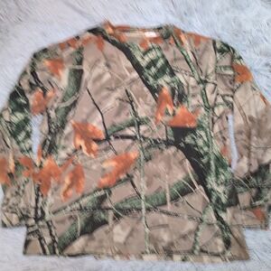 Outfitters Ridge Shirt Mens L‎ Camo Hunting Outdoors Woodlands Fusion 3-D Active